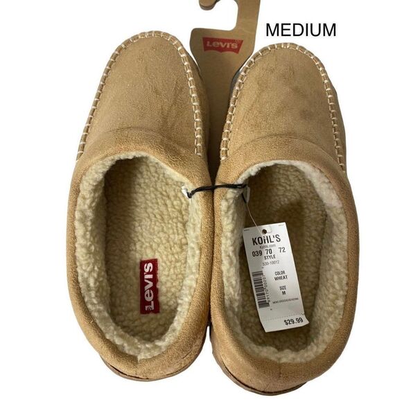 Levi's® Harbin Men's MEDIUM SIZE 8/9 Slippers - WHEAT COLOR - Picture 1 of 11